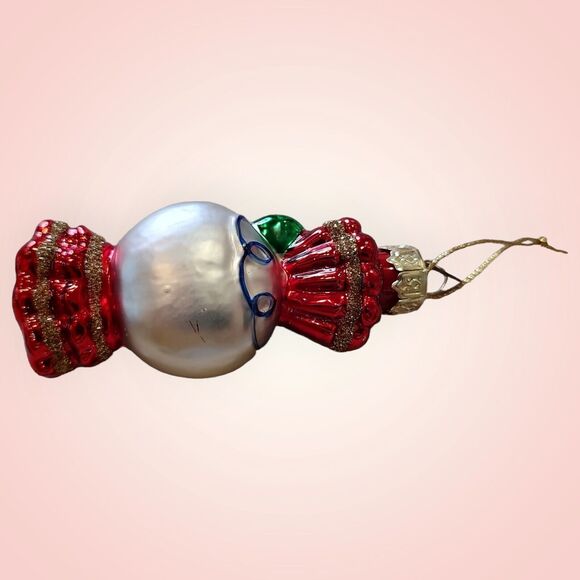 3" Christmas Snowman Candy Wrapper Hand Blown Glass Ornament Thomas Pacconi 2002 - Picture 8 of 9